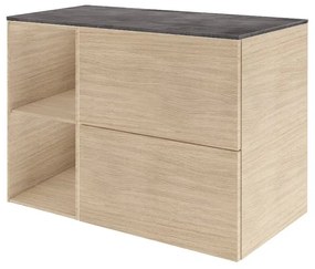 Mobile bagno a terra con lavabo L 90 x H 64 x P 48 cm rovere naturale/cemento 2 cassetti Neo Line