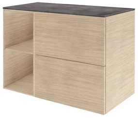 Mobile bagno con lavabo L 90 x H 64 x P 48 cm rovere naturale/cemento 2 cassetti Neo Line