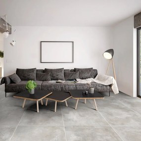 Piastrella da pavimento e rivestimento interno rettificato Emotion in gres naturale opaco grigio 81 x 81cm, Sp. 9.5 mm traffico intenso (pei 4/5) R9