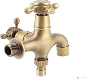 Rubinetto da bagno a parete EYN TW1638 in ottone con doppia uscita, in più finiture tra cui ottone dorato e anticato