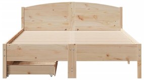 Letto senza materasso 140x200 cm in legno massello di pino