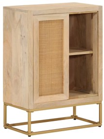 Credenza 55x30x76 Cm İn Legno Massello Di Mango E Ferro /