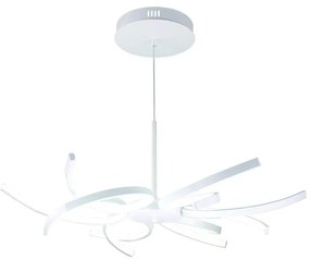 Lampadario LED neoclassico Lidia bianco Ø75cm, luce con 3 temperature di colore 5000 lumen, IP44