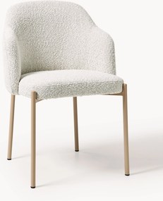 Sedia imbottita in bouclé con braccioli Felicia