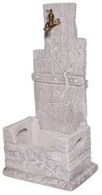 Fontana a colonna Quadrifoglio in cemento H 81 cm, 39 x 29 cm
