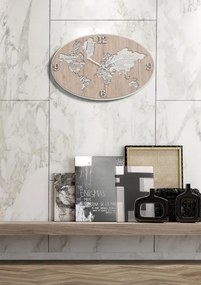 Orologio da parete in legno laminato PLANISFERO2 70x45 cm TRS