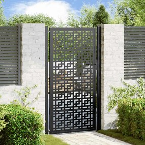 Cancello Giardino Nero 105x180 Cm İn Acciaio Design A Croce /