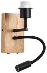 Brilagi - LED Lampada flessibile da muro NUBILA WOOD 1xE27/25W/230V + LED/3W quercia/nero