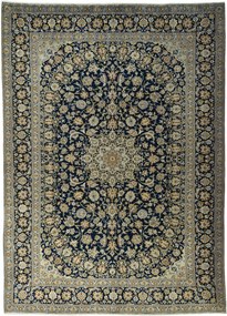 Kashan Tappeto 310x430 Blu (Iran) Annodato A Mano