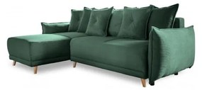 Divano letto in velluto a coste verde (variabile) Lazy Lukka - Miuform