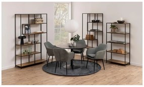 Libreria nera-color legno naturale effetto rovere 114x185 cm Seaford - Actona