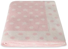 Coperta in cotone rosa Baby Dots, 90 x 90 cm - Homemania Decor