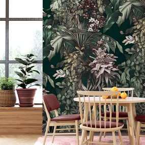 Carta da parati – Con motivo floreale elegante