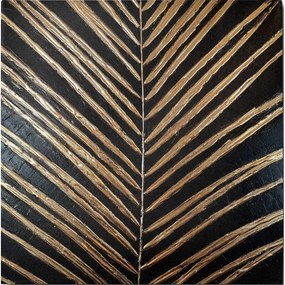 Quadro dipinto a mano 70x70 cm Palm Leaf - Wallity