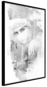 Poster  Mysterious Look (Grey)  Cornice Quadri Cornice nera, Larghezza x Altezza Home decor 30x45