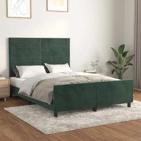 Giroletto Senza Materasso Verde Scuro 140x190 Cm İn Velluto /