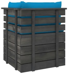 Set Divani da Giardino su Pallet 5 pz con Cuscini Massello Pino