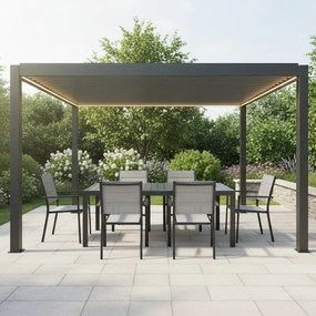 Pergola bioclimatica 300x400 cm in alluminio grigio antracite - Bouganville