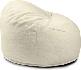 Pouf a sacco per bambini color crema con rivestimento in bouclé Om 85 – SLOWDOWN