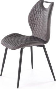 Sedia K569 in velluto grigio chiaro – 47x54x84 cm
