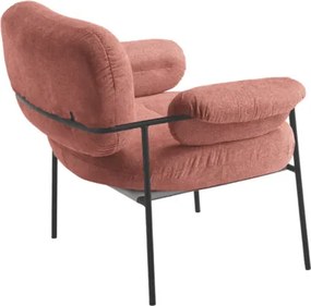 Poltrona in tessuto Ruggine con struttura in metallo Nero CUKY