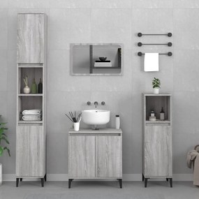 Set Mobili Da Bagno 3 Pz Grigio Sonoma İn Legno Multistrato /