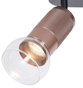 Faretto da soffitto arrotondato bronzo scuro 3 luci regolabile - Veerle