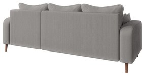 Divano angolare grigio chiaro in velluto a coste (angolo destro) Beata - Ropez