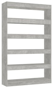 Libreria/divisorio grigio cemento 100x30x166 cm