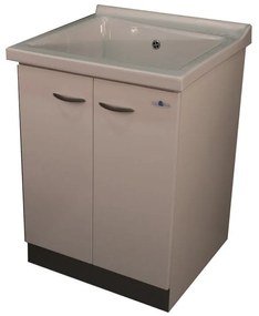 Mobile lavanderia con lavabo incluso Plus 2 ante in mdf bianco P 60 x L 63 x H 87 cm