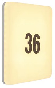Lampada da parete moderna quadrata con LED incluso e foglio di adesivi numerici - Plater