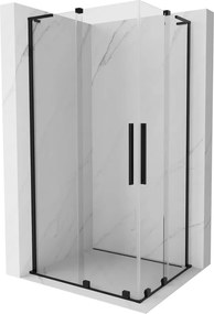Mexen Velar L Duo cabina doccia scorrevole 100 x 90 cm, trasparente, nero - 871-100-090-02-03-70