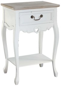 FABIEN - mobiletto 1 cassetto in legno di paulownia shabby chic