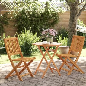 Set Bistrò Pieghevole 3pz İn Legno Massello Di Acacia /