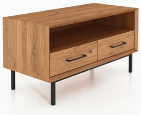 Tavolo TV in legno di quercia di colore naturale 90x50 cm Abies - The Beds