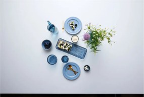 Piatto da portata in vetro blu 14x38 cm Kusintha - Bitz
