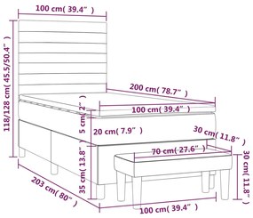 Giroletto a Molle con Materasso Blu 100x200 cm in Tessuto