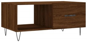 Tavolino da salotto rovere marrone 90x50x40cm legno multistrato