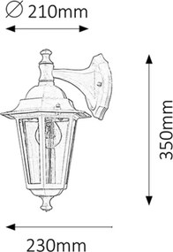 Rabalux 8202 - Applique da esterno VELENCE 1xE27/60W/230V