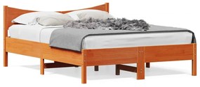 Letto Senza Materasso Marrone Cera 135x190 Cm İn Legno Di Pino /