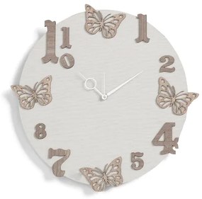 Orologio rotondo da parete in legno laminato D50 TTE - Farfalle