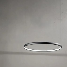 Lampada a sospensione con cerchio orizzontale in metallo Nero 60 cm NOVA