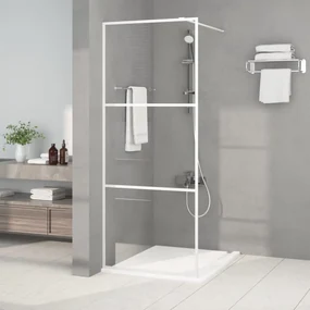 Parete Doccia Walk İn Bianca 80x195 Cm Vetro Trasparente Esg /