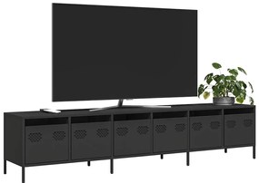 Mobile Tv Nero 202x39x43,5 Cm İn Acciaio Laminato A Freddo /
