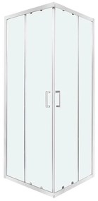 Box doccia con ingresso angolare scorrevole Zesk rettangolare L 100 x L 80 x H 190 cm in vetro, sp. 6 mm vetro senza finitura / trasparente cromo