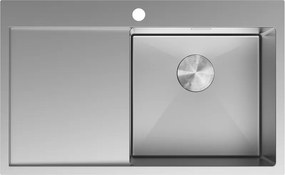 Mexen Exar lavello in acciaio inossidabile a 1 vasca con sgocciolatoio, destro 780 x 480 mm, inox - 6434781010P-01