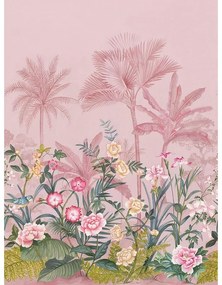 Fotomurale Palme paradise, rosa, verde, ocra 210 x 280 cm