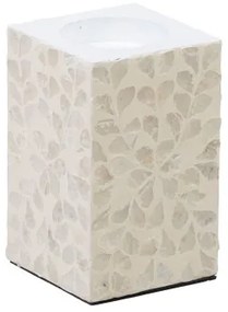 Portacandele Beige Madreperla Legno MDF 10,5 x 10,5 x 16 cm