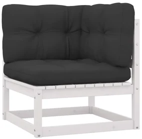 Set divani da giardino 7 pz con cuscini massello di pino bianco