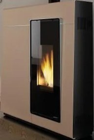 Palazzetti Michelle 8 Stufa A Pellet Ecofire ad Aria 8kw con uscita fumi superiore in acciaio caffellatte